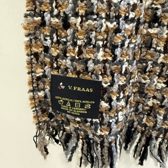 3-Piece Cozy Scarf Bundle – V. Fraas Tweed, Plaid & Mustard Fringe - Picture 2 of 6